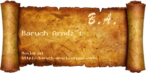 Baruch Arnót névjegykártya